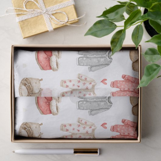 Cozy Pajamas Boho Babyshower Pattern Seidenpapier (Geschenk)