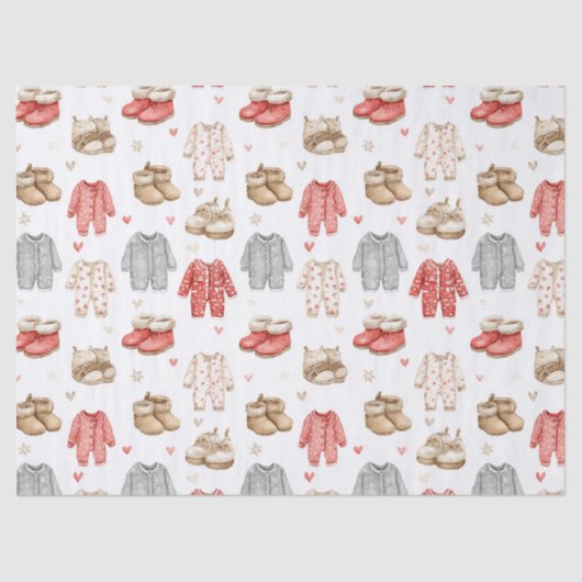 Cozy Pajamas Boho Babyshower Pattern Seidenpapier (Vorderseite)