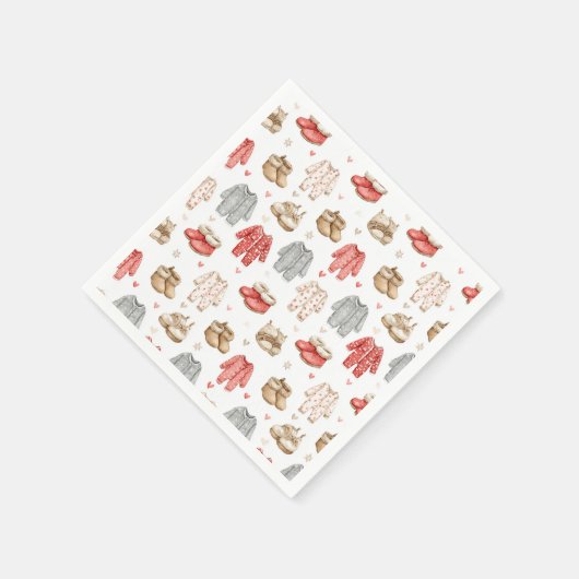 Cozy Pajamas Boho Babyshower Pattern Serviette (Ecke)