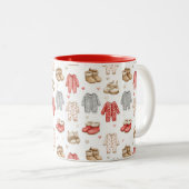 Cozy Pajamas Boho Babyshower Pattern Zweifarbige Tasse (VorderseiteRechts)