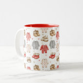 Cozy Pajamas Boho Babyshower Pattern Zweifarbige Tasse (Vorderseite Links)