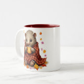 Cozy Pangolin Mug - Pangolin in Blanket Coffee  Zweifarbige Tasse (Vorderseite Links)