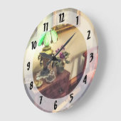 Cozy Parlor with Flower Petal Lamp Große Wanduhr (Winkel)