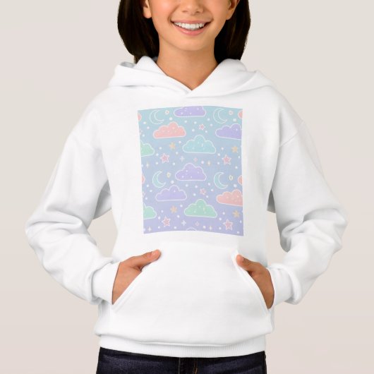 Cozy Pastel Cloud Aesthetic Hoodie (Vorderseite)