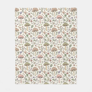 Cozy Pastel Cream Fungi Seamless Pattern Gift Fleecedecke