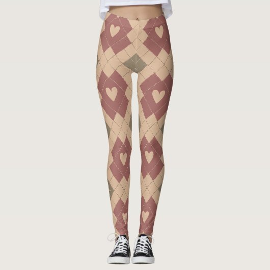 Cozy Patchwork Hearts Leggings (Vorderseite)