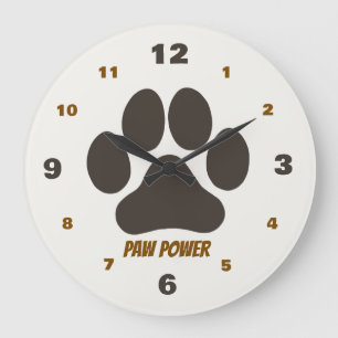 Cozy Paws Collection Beige Große Wanduhr
