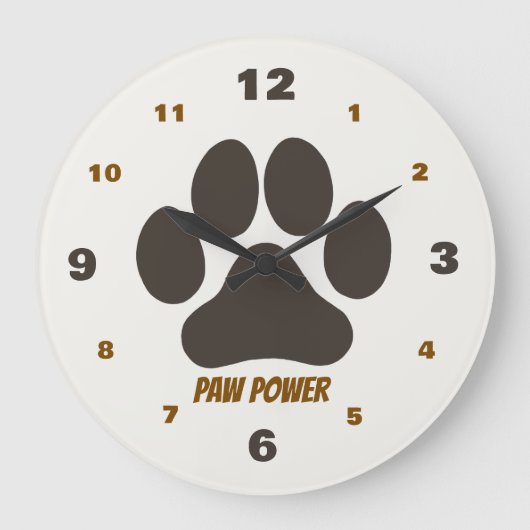 Cozy Paws Collection Beige Große Wanduhr (Vorderseite)