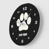 Cozy Paws Collection Schwarz Große Wanduhr (Winkel)