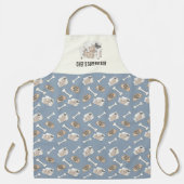 Cozy Paws Collection Silber Blau Schürze (Vorderseite)