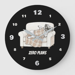 Cozy Paws Kollektion Schwarz Große Wanduhr