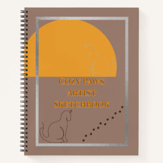 Cozy Paws Spiral Artist Sketch Hardcover Notebook Notizblock