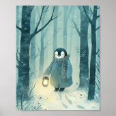 Cozy Penguin – Winter Nursery Wall Art Poster (Vorne)