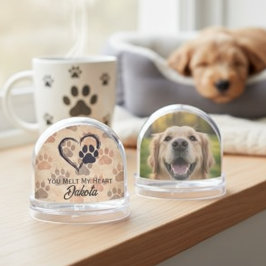 Cozy Pet Paw Print Heart – Pet Memorial & Dog Love Schneekugeln