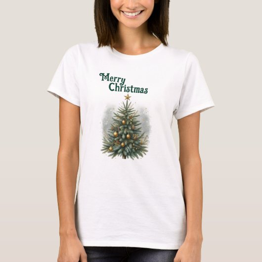 Cozy Pine Christmas Tree  T-Shirt (Vorderseite)