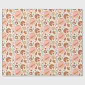 Cozy Pink & Brown Pinecones Plaid Holiday Sweater Geschenkpapier (Flach)