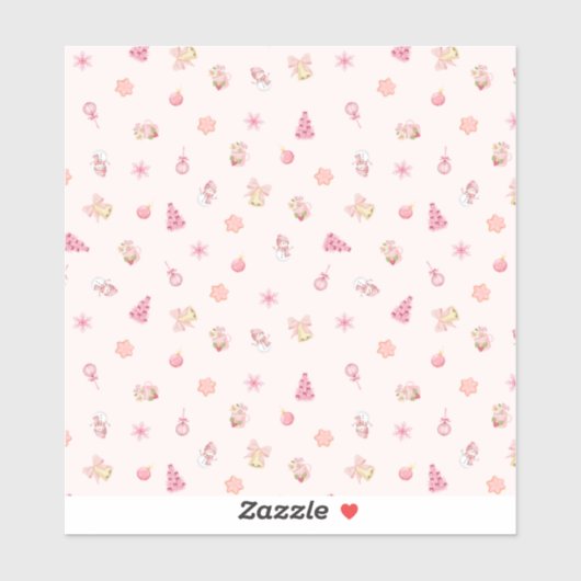 Cozy Pink Christmas Pattern Aufkleber (Blatt)