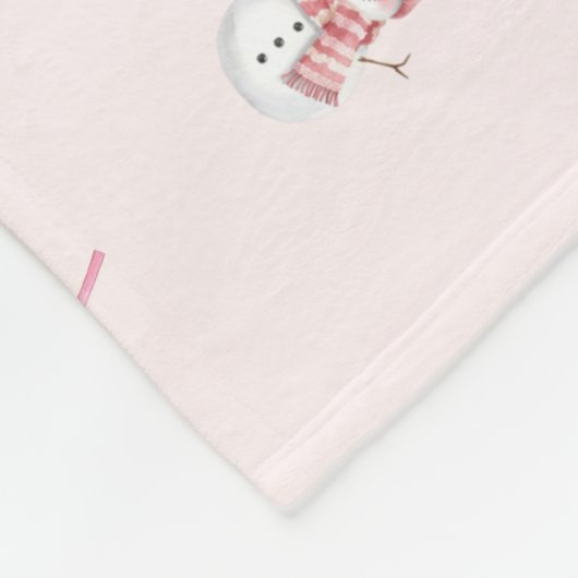 Cozy Pink Christmas Pattern Fleecedecke (Ecke)