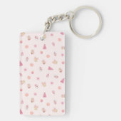 Cozy Pink Christmas Pattern Schlüsselanhänger (Rückseite)