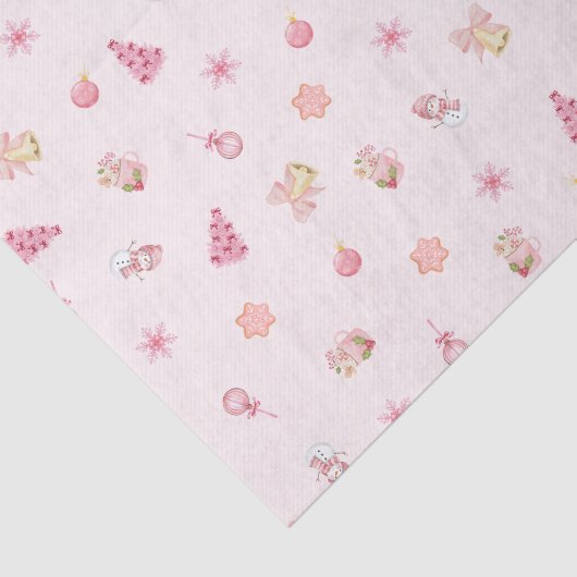 Cozy Pink Christmas Pattern Seidenpapier (Ausschnitt)