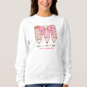 Cozy Pink Coquette Valentine Teacher Personalized Sweatshirt (Vorderseite)