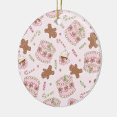 Cozy Pink Pastel Cake & Bow Christmas Apron Keramik Ornament (Links)