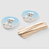 Cozy Plush Moment: Smiling Bichon Hugging Mini Pup Fächer (Non-assembled)