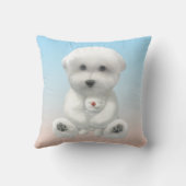 Cozy Plush Moment: Smiling Bichon Hugging Mini Pup Kissen (Rückseite)