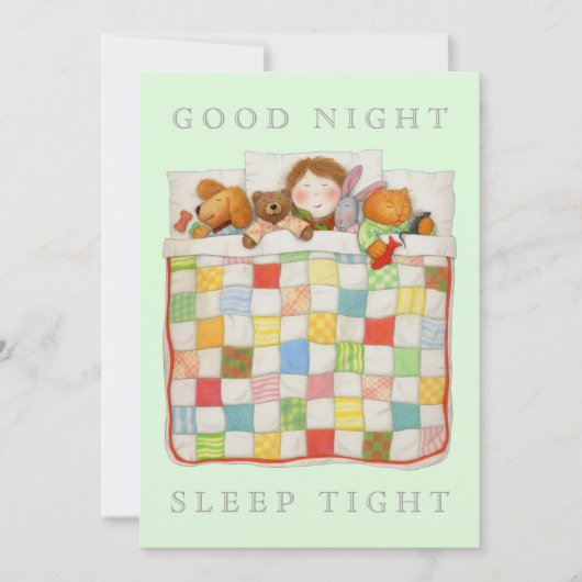 COZY QUILT 12x18 Blank Flank Card - grün Einladung (Vorderseite)