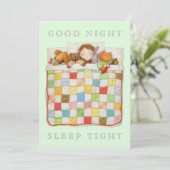 COZY QUILT 12x18 Blank Flank Card - grün Einladung (Stehend Vorderseite)