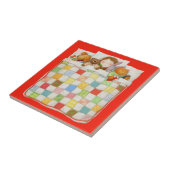 COZY QUILT 4.25x4.25 Keramik Tile - Rot Fliese (Seite)