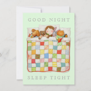 COZY QUILT 4,5x6,25 Blanko-Postkarte - Grün Einladung