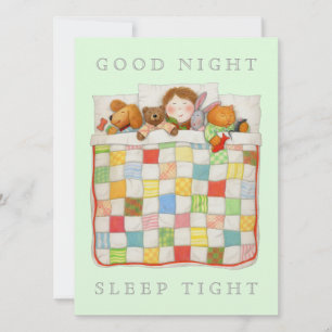 COZY QUILT 5,5x7,5 Blanko-Postkarte - Grün Einladung