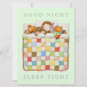 COZY QUILT 6,5x8,75 Blanko-Postkarte - Grün Einladung