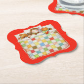 COZY QUILT Bracket Paper Untersetzer - Rot (angewinkelt)