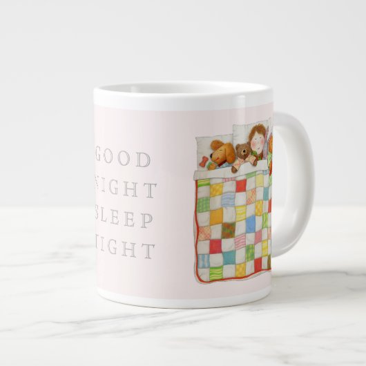 COZY QUILT Große Tasse - Rosa (Vorderseite Rechts)