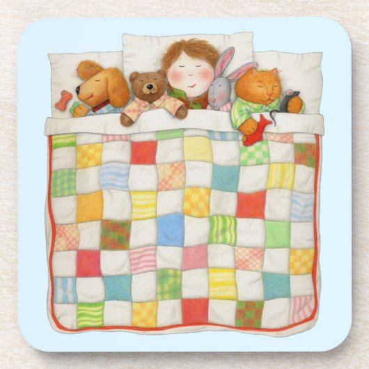 COZY QUILT Hard Plastic Untersetzer - Blau (Vorderseite)