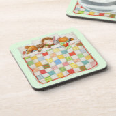 COZY QUILT Hartkunststoff-Untersetzer - grün Getränkeuntersetzer (Linke Seite)