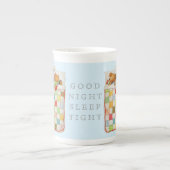 COZY QUILT Knochen China Tasse - Blau (Vorderseite)