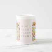 COZY QUILT Knochen China Tasse - Rosa (Vorderseite)