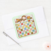 COZY QUILT Large Square Stickers - Green (Umschlag)