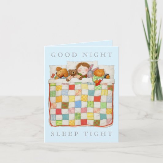 COZY QUILT Note Card / Blau Karte (Vorderseite)