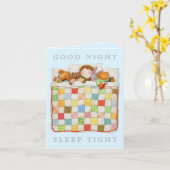 COZY QUILT Note Card / Blau Karte (Gelbe Blume)