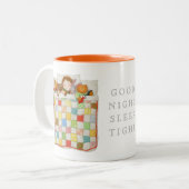 COZY QUILT Orange Zwei-Tonen-Tasse Zweifarbige Tasse (Vorderseite Links)
