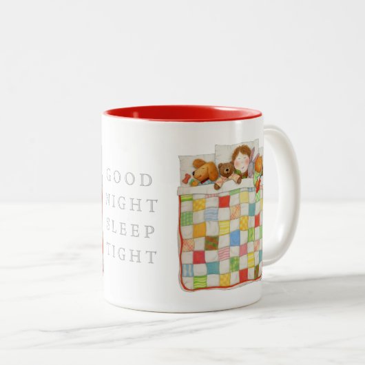 COZY QUILT Red Two-Tone Tasse (VorderseiteRechts)
