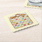 COZY QUILT Scalloped Square Paper Untersetzer - Ge (angewinkelt)