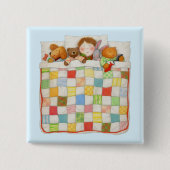 COZY QUILT Square Button Button - Blau (Vorderseite)