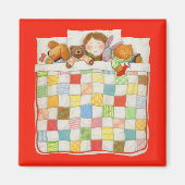 COZY QUILT Square Magnet - Rot (Vorne)