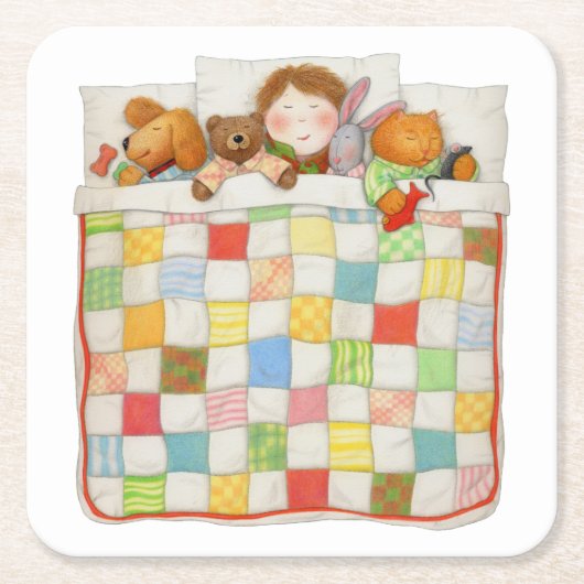 COZY QUILT Square Paper Untersetzer (Vorderseite)