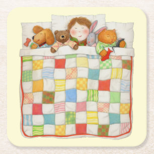 COZY QUILT Square Paper Untersetzer - Gelb